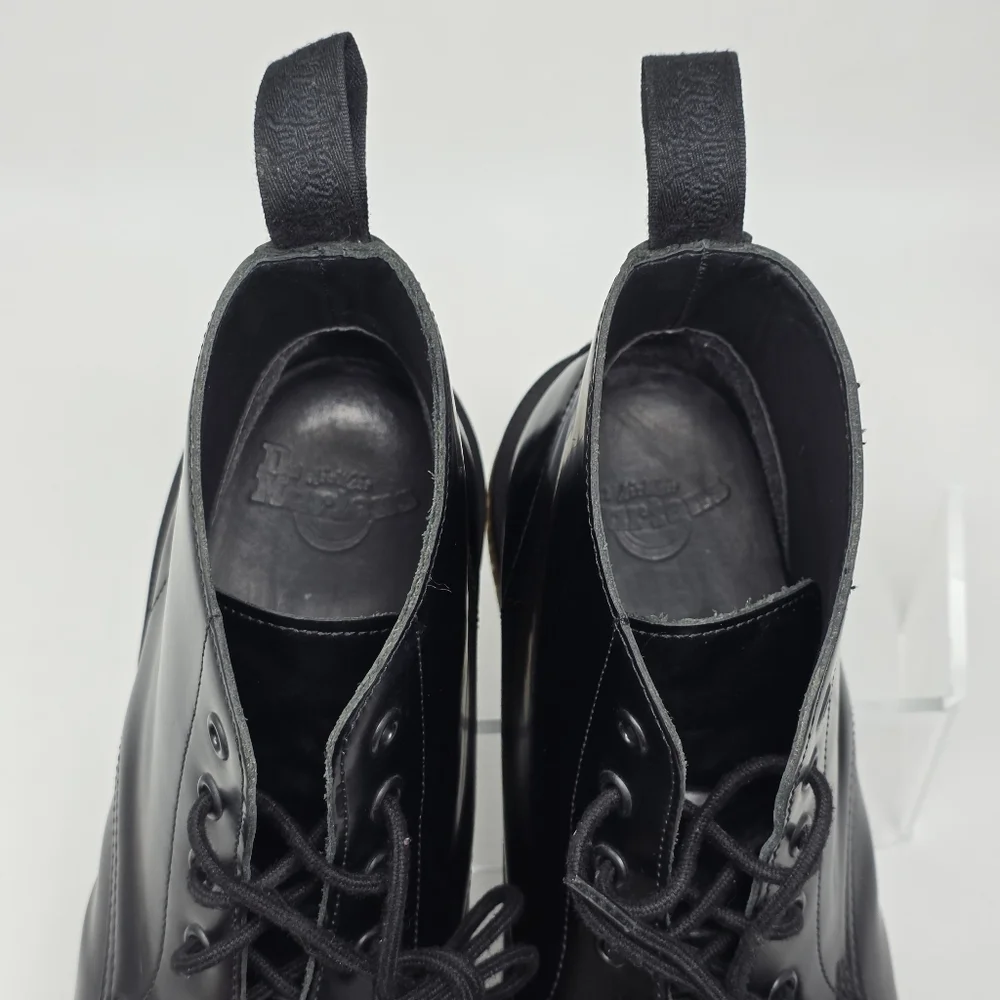 Dr Martens Emmeline Women's Black Leather 5 Eye Ankle Boots Size 10 Pre-owned